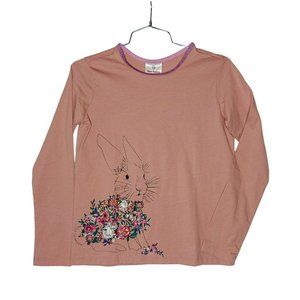 Hanna Andersson City Pink Critter Art Long Sleeve Tee Girls Size 150 (12) NWT